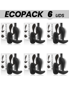 ECOPACK 6 UDS - BLACKandSILVER DWAYNE PLUG ANAL SILICONA CONTROL REMOTO