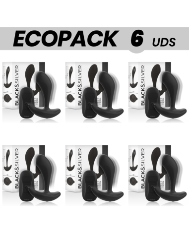 ECOPACK 6 UDS - BLACKandSILVER DWAYNE PLUG ANAL SILICONA CONTROL REMOTO