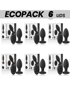 ECOPACK 6 UDS - BLACKandSILVER WELLS PLUG ANAL SILICONA CONTROL REMOTO