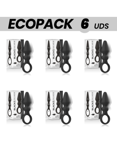 ECOPACK 6 UDS - BLACKandSILVER OZZY POTENTE PLUG ANAL SILICONA