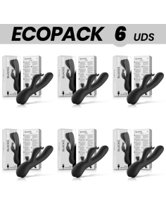ECOPACK 6 UDS - BLACKandSILVER JAMIE VIBRADOR RABBIT EFECTO WAVE