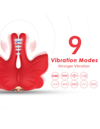 ARMONY - PINZAS PARA PEZONES MAGNÉTICA CON VIBRACIÓN FORMA MARIPOSA ROJO