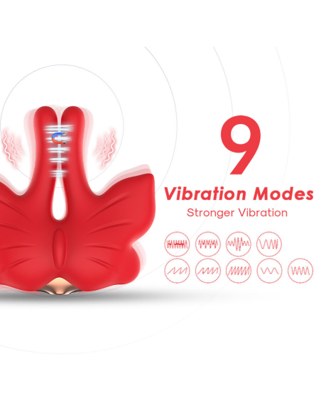ARMONY - PINZAS PARA PEZONES MAGNÉTICA CON VIBRACIÓN FORMA MARIPOSA ROJO