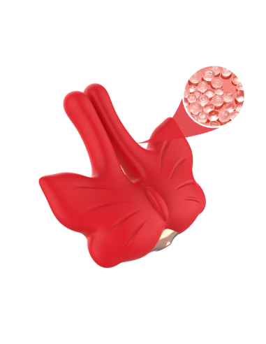 ARMONY - PINZAS PARA PEZONES MAGNÉTICA CON VIBRACIÓN FORMA MARIPOSA ROJO