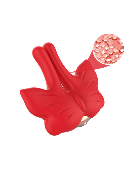 ARMONY - PINZAS PARA PEZONES MAGNÉTICA CON VIBRACIÓN FORMA MARIPOSA ROJO