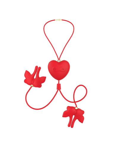 ARMONY - PINZAS PARA PEZONES MAGNÉTICA CON VIBRACIÓN FORMA MARIPOSA ROJO