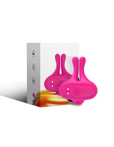 ARMONY - PINZAS PARA PEZONES MAGNÉTICA CON VIBRACIÓN FORMA CONEJO ROSA
