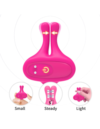 ARMONY - PINZAS PARA PEZONES MAGNÉTICA CON VIBRACIÓN FORMA CONEJO ROSA