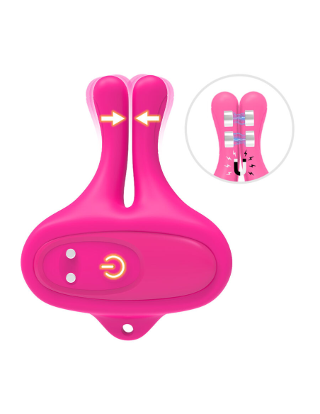 ARMONY - PINZAS PARA PEZONES MAGNÉTICA CON VIBRACIÓN FORMA CONEJO ROSA