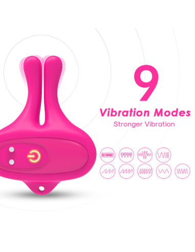 ARMONY - PINZAS PARA PEZONES MAGNÉTICA CON VIBRACIÓN FORMA CONEJO ROSA