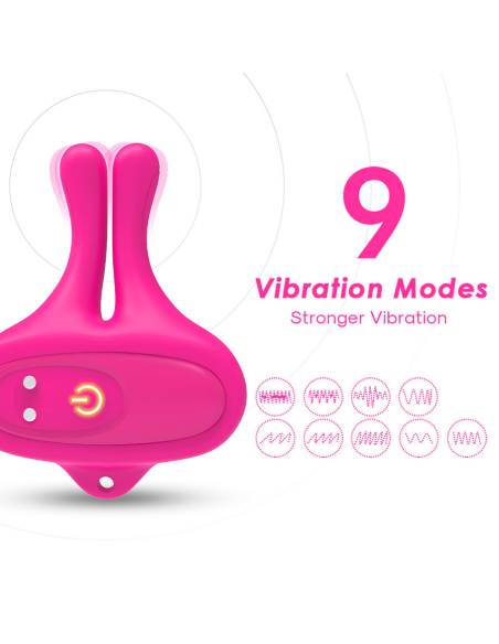 ARMONY - PINZAS PARA PEZONES MAGNÉTICA CON VIBRACIÓN FORMA CONEJO ROSA
