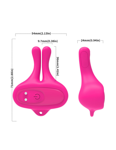 ARMONY - PINZAS PARA PEZONES MAGNÉTICA CON VIBRACIÓN FORMA CONEJO ROSA