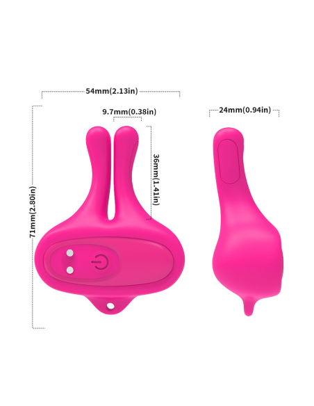 ARMONY - PINZAS PARA PEZONES MAGNÉTICA CON VIBRACIÓN FORMA CONEJO ROSA