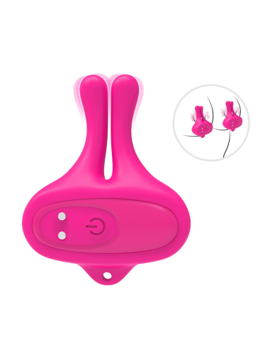 ARMONY - PINZAS PARA PEZONES MAGNÉTICA CON VIBRACIÓN FORMA CONEJO ROSA