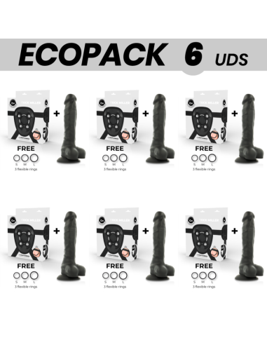 ECOPACK 6 UDS - COCK MILLER ARNES SILICONA DENSITY ARTICULABLE COCKSIL NEGRO 19,5 CM