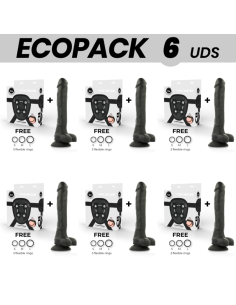 ECOPACK 6 UDS - COCK MILLER ARNES SILICONA DENSITY ARTICULABLE COCKSIL NEGRO 24 CM