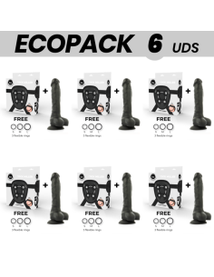 ECOPACK 6 UDS - COCK MILLER ARNES SILICONA DENSITY COCKSIL ARTICULABLE NEGRO 18 CM