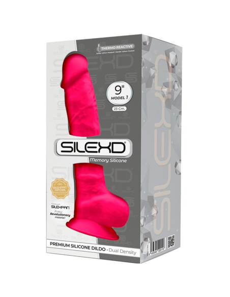 SILEXD - MODELO 1 PENE REALÍSTICO SILICONA PREMIUM SILEXPAN FUCSIA 23 CM