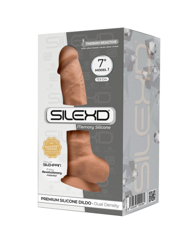 SILEXD - MODELO 1 PENE REALÍSTICO SILICONA PREMIUM SILEXPAN CARAMELO 17.5 CM