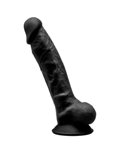 SILEXD - MODELO 1 PENE REALÍSTICO SILICONA PREMIUM SILEXPAN NEGRO 17.5 CM