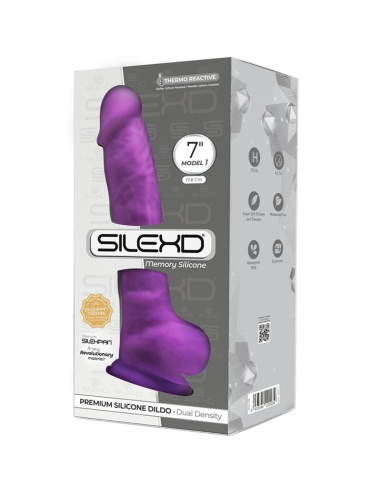 SILEXD - MODELO 1 PENE REALÍSTICO SILICONA PREMIUM SILEXPAN VIOLETA 17.5 CM