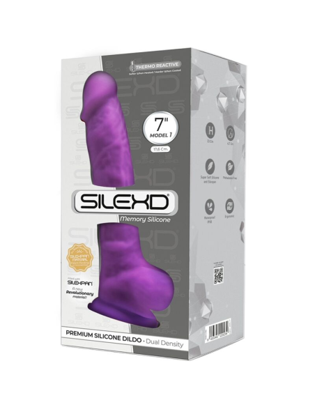 SILEXD - MODELO 1 PENE REALÍSTICO SILICONA PREMIUM SILEXPAN VIOLETA 17.5 CM