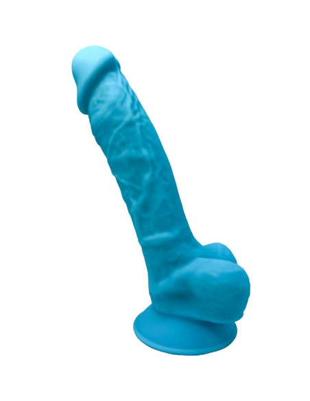 SILEXD - MODELO 1 PENE REALÍSTICO SILICONA PREMIUM SILEXPAN AZUL 17.5 CM
