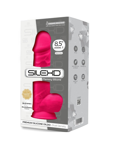 SILEXD - MODELO 1 PENE REALÍSTICO SILICONA PREMIUM SILEXPAN FUCSIA 21.5 CM