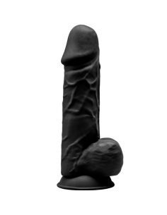 SILEXD - MODELO 1 PENE REALÍSTICO SILICONA PREMIUM SILEXPAN NEGRO 21.5 CM