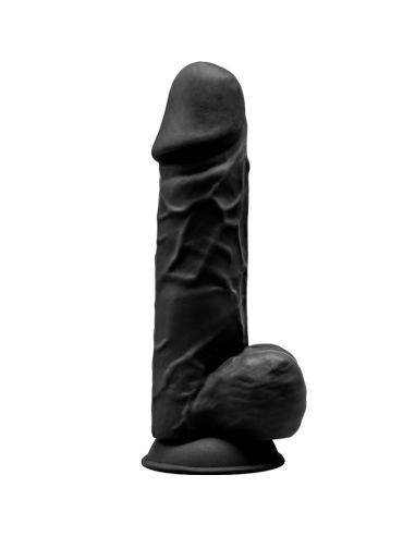 SILEXD - MODELO 1 PENE REALÍSTICO SILICONA PREMIUM SILEXPAN NEGRO 21.5 CM