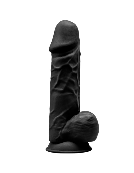 SILEXD - MODELO 1 PENE REALÍSTICO SILICONA PREMIUM SILEXPAN NEGRO 21.5 CM