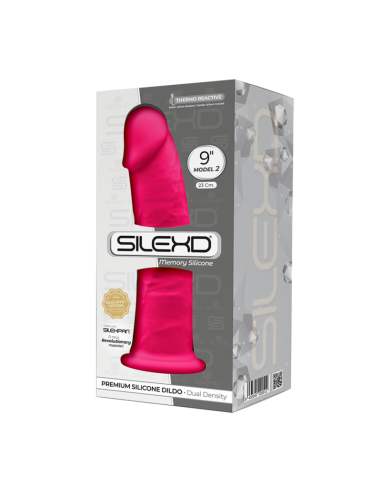 SILEXD - MODELO 2 PENE REALÍSTICO SILICONA PREMIUM SILEXPAN FUCSIA 23 CM