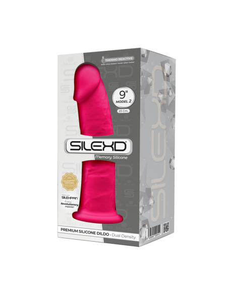 SILEXD - MODELO 2 PENE REALÍSTICO SILICONA PREMIUM SILEXPAN FUCSIA 23 CM