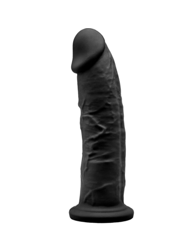 SILEXD - MODELO 2 PENE REALÍSTICO SILICONA PREMIUM SILEXPAN NEGRO 19 CM