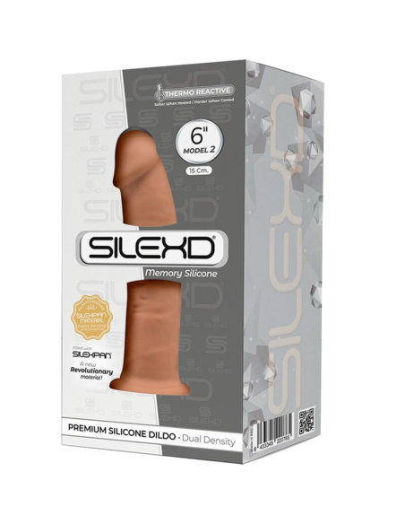 SILEXD - MODELO 2 PENE REALÍSTICO SILICONA PREMIUM SILEXPAN CARAMELO 15.4 CM