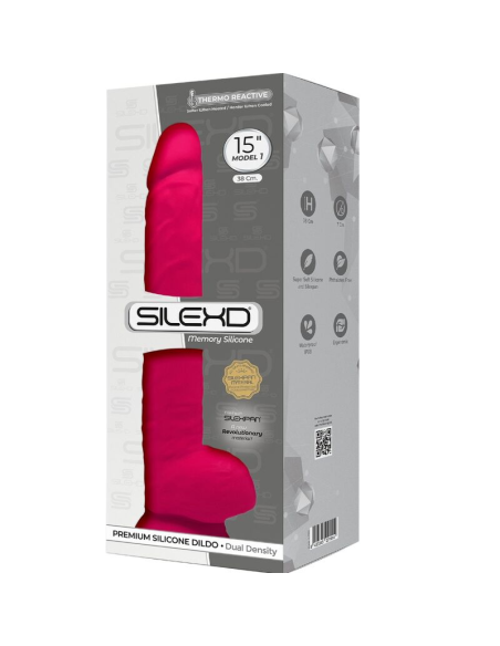 SILEXD - MODELO 1 PENE REALÍSTICO SILICONA PREMIUM SILEXPAN FUCSIA 38 CM