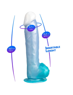 SILEXD - ANGEL DILDO FANTASY SILICONA LIQUIDA TERMOREACTIVO AZUL CELESTE 20.3 CM
