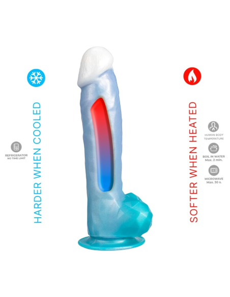 SILEXD - ANGEL DILDO FANTASY SILICONA LIQUIDA TERMOREACTIVO AZUL CELESTE 20.3 CM