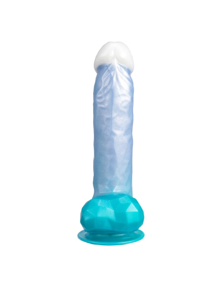 SILEXD - ANGEL DILDO FANTASY SILICONA LIQUIDA TERMOREACTIVO AZUL CELESTE 20.3 CM