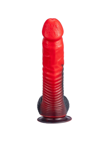 SILEXD - DEVIL DILDO FANTASY SILICONA LIQUIDA TERMOREACTIVO ROJO NEGRO 20.3 CM