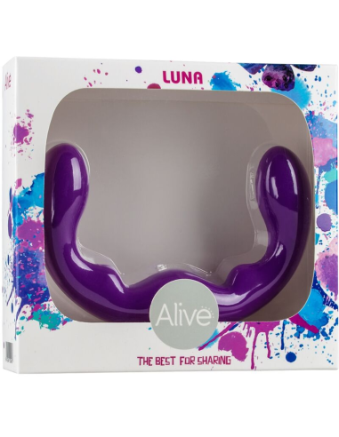ALIVE - LUNA DILDO DOBLE PENETRACIÓN SILICONA VIOLETA 25 CM