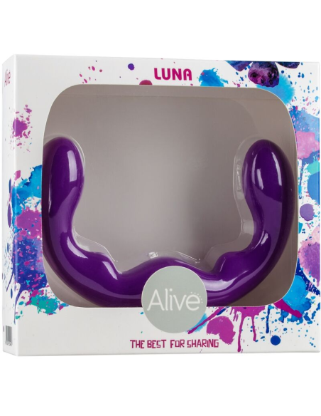 ALIVE - LUNA DILDO DOBLE PENETRACIÓN SILICONA VIOLETA 25 CM