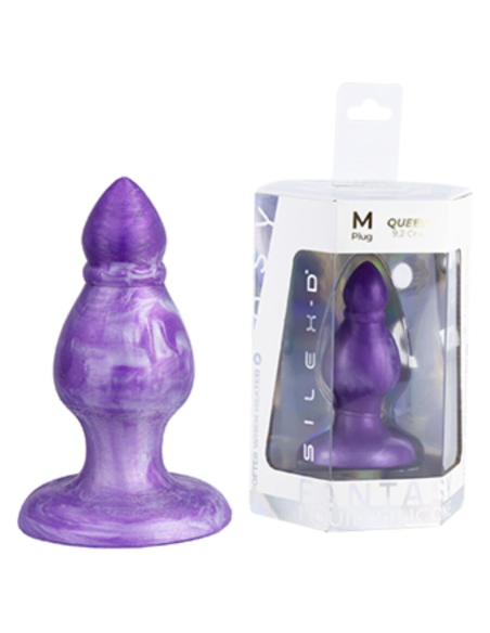 SILEXD - QUEEN PLUG ANAL FANTASY SILICONA LIQUIDA TERMOREACTIVO LILA 9.2 CM