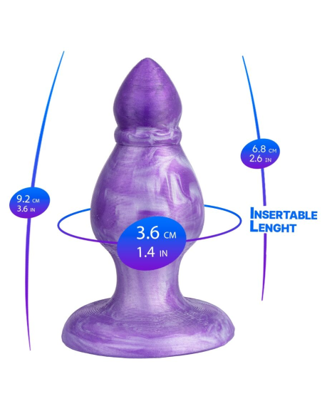 SILEXD - QUEEN PLUG ANAL FANTASY SILICONA LIQUIDA TERMOREACTIVO LILA 9.2 CM