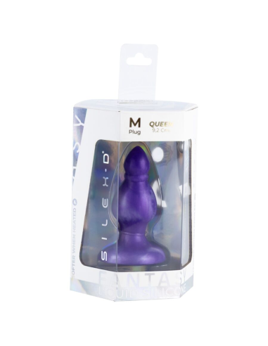 SILEXD - QUEEN PLUG ANAL FANTASY SILICONA LIQUIDA TERMOREACTIVO LILA 9.2 CM