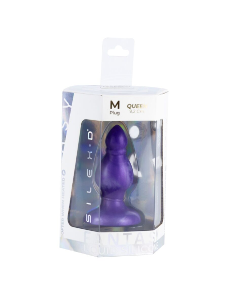 SILEXD - QUEEN PLUG ANAL FANTASY SILICONA LIQUIDA TERMOREACTIVO LILA 9.2 CM