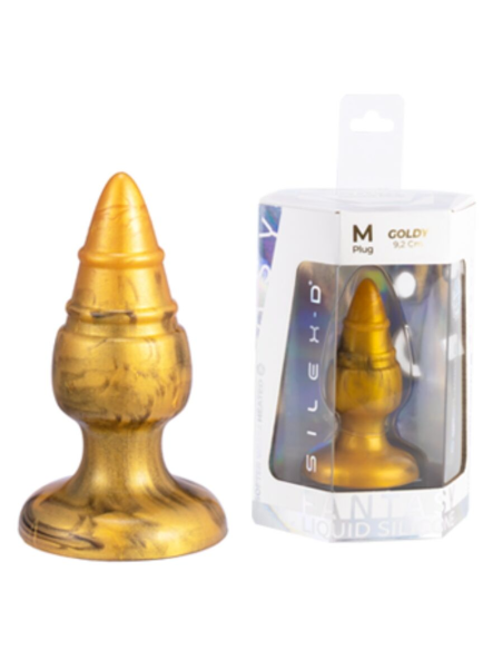 SILEXD - GOLDY PLUG ANAL FANTASY SILICONA LIQUIDA TERMOREACTIVO ORO 9.2 CM