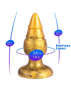 SILEXD - GOLDY PLUG ANAL FANTASY SILICONA LIQUIDA TERMOREACTIVO ORO 9.2 CM