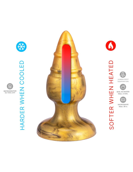 SILEXD - GOLDY PLUG ANAL FANTASY SILICONA LIQUIDA TERMOREACTIVO ORO 9.2 CM