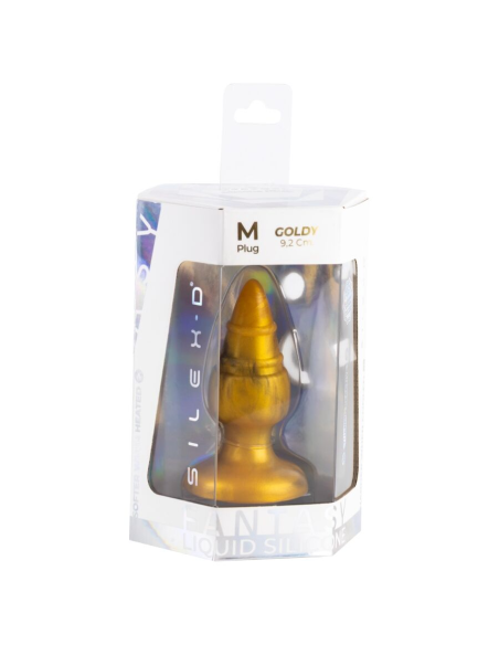 SILEXD - GOLDY PLUG ANAL FANTASY SILICONA LIQUIDA TERMOREACTIVO ORO 9.2 CM